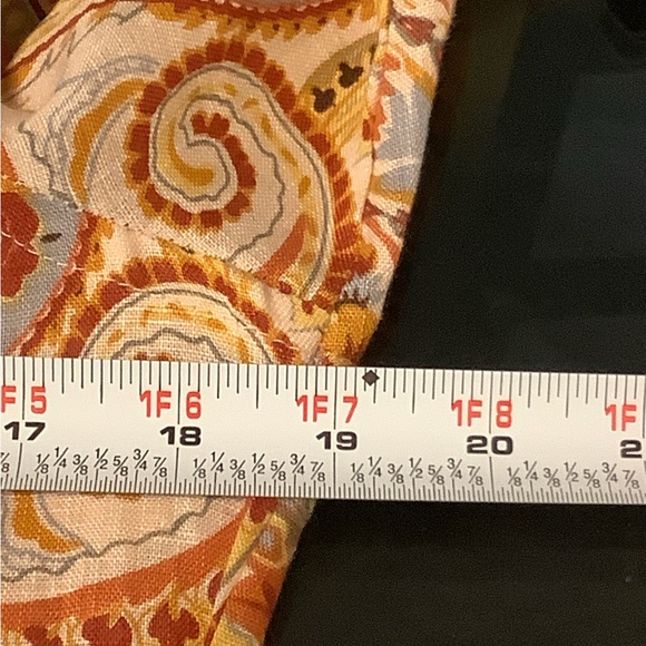 Carol Little Nwt L 100% linen paisley office casual collar button front top - Picture 8 of 10